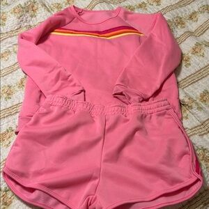 Vibrant Pink Lounge Set with Stripes - NWOT!